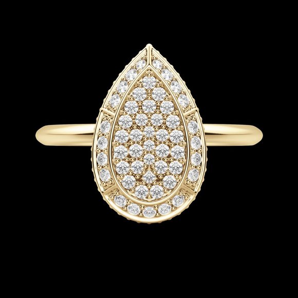 Pear Pavé Ring - Picture 6 of 9